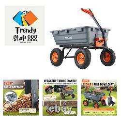 1200lbs 7Cu. Ft. Garden Dump Cart with 2-in-1 Convertible Handle and 13in All