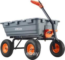 1200lbs 7Cu. Ft. Garden Dump Cart with 2-in-1 Convertible Handle and 13in All