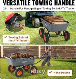 1200lbs 7Cu. Ft. Garden Dump Cart with 2-in-1 Convertible Handle and 13in All