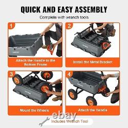 1200lbs 7Cu. Ft. Garden Dump Cart with 2-in-1 Convertible Handle and 13in All
