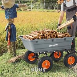 1200lbs 7Cu. Ft. Garden Dump Cart with 2-in-1 Convertible Handle and 13in All