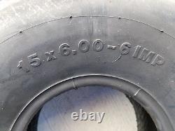 2 15x6.00-6 4-Ply Vredestein V61 5-Rib Deep TIRES Hey Tedder Farm Tractor FSH