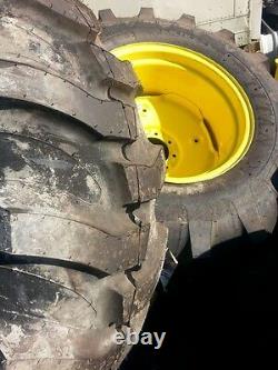 2 New 17.5Lx24 R4 Kubota Farm Tractor Tires withWheels