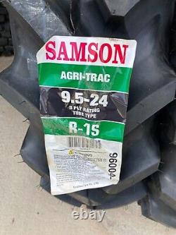 2 New R-1 Tires 9.5 24 Samson Tractor Tread 8 ply TT Farm 9.5x24