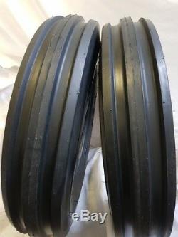 (2 TIRES + 2 TUBES) 6.50-16 8 PLY KNK35 3-Rib Farm Tractor Tires WithTube 6.50x16
