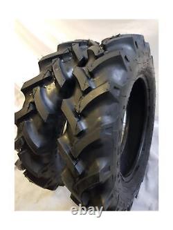 (2 TIRES + 2 TUBES) 6.50-16 8 PLY ROAD CREW KNK50 R1 3-Rib Farm Tractor Tires