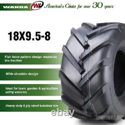 2 WANDA 18x9.5-8 18x9.5x8 Lawn Mower Agriculture Farm Tractor Cart Turf Tire 6PR