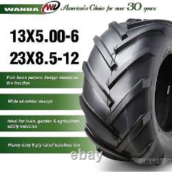 4 WANDA 13x5-6 & 23x8.50-12 Lawn Mower Agriculture Farm Tractor Cart Turf Tires