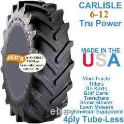 6-12 TIRE 6x12 front 4x4 Compact Garden Tractor Farm AG R-1 lug 4ply made in USA