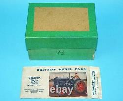 BRITAINS LEAD FARM #128F FORDSON MAJOR TRACTOR E27N RUBBER TYRES BOXED 1930s