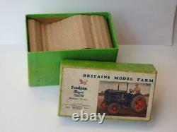 Britains Vintage 1948 Boxed Lead #128f Fordson Major Farm Tractor Rubber Tyres