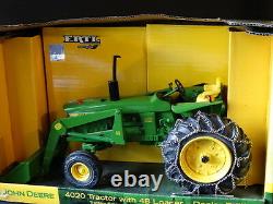 Ertl John Deere 4020 & 48 Loader Tire Chain Farm Tractor 116 Diecast Dealer Toy