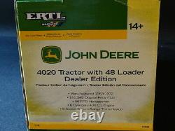 Ertl John Deere 4020 & 48 Loader Tire Chain Farm Tractor 116 Diecast Dealer Toy