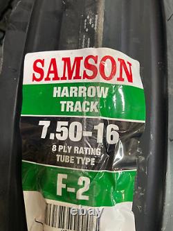New Tire Samson 7.50 16 Farm Tractor Front F-2 3 rib 8 ply TT 7.50-16 75016