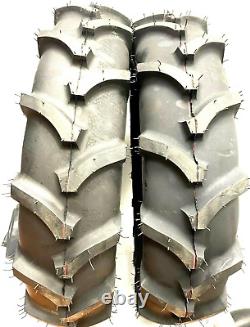 Set of Two New Farm Tractor Lug R-1 Tires with Tubes 7X16