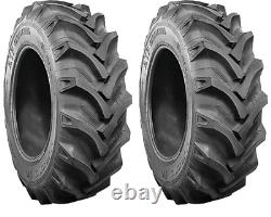 TWO- 14.9-24 Rear Tractor Farm Ag Tires WithTubes R1 8PLY 14.9X24 Lug Heavy Duty