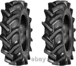 TWO- 14.9-24 Rear Tractor Farm Ag Tires WithTubes R1 8PLY 14.9X24 Lug Heavy Duty