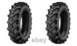 TWO- 14.9-24 Rear Tractor Farm Ag Tires WithTubes R1 8PLY 14.9X24 Lug Heavy Duty