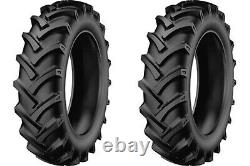 TWO 6.5/80-12 Starmaxx Tr60 R-1 Lug Farm Tractor Tires & Tubes Heavy Duty 6 Ply