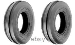 TWO 7.50-18 TIRES 750-18 7.50x18 F-2 Tri 3 Rib Front Farm Tractor steer 8 Ply