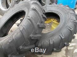 TWO New 16.9x28 JOHN DEERE 8 ply R 1 Bar Lug Rear Farm Tractor Tires