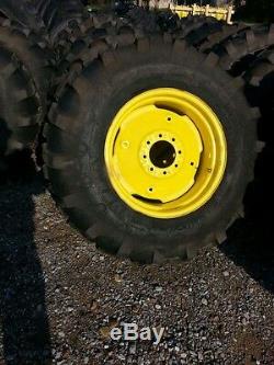 TWO New 17.5Lx24 R4 Kubota, John Deere Farm Tractor Tires withWheels