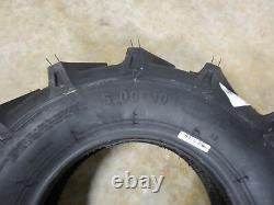 TWO New 5.00-10 Starmaxx R-1 Lug Tractor Tires & Tubes Farm Compact Tractors