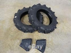 TWO New 8-18 BKT TR-144 Farm Tractor Lug R-1 Tires 6 ply WITH Tubes