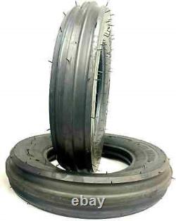 Two 6.00-16 Tri-Rib Front Tractor Tires Tubeless Heavy Duty 600x16 F2 3 Rib Farm