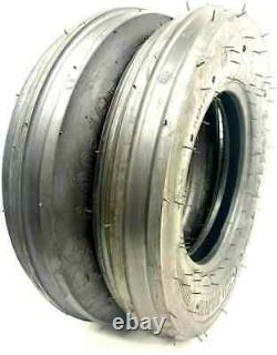 Two 6.00-16 Tri-Rib Front Tractor Tires Tubeless Heavy Duty 600x16 F2 3 Rib Farm