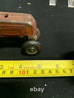 Vintage Arcade Cast Iron Balloon Tire Tractor and Driver Toy Farm Feed Seed