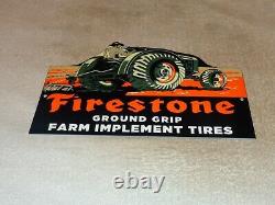 Vintage Firestone Ground Grip Tires + Farm Tractor 12 Metal Gasoline & Oil Sign