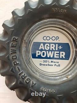 Vintage RARE Agri Power Farm Tractor Tire Glass Rubber Advertising Ashtray