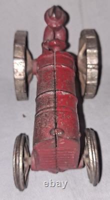 Vtg Red Arcade 273R Farm Tractor 3.5 Toy Iron Man Cave Metal Tires