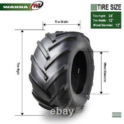 WANDA 24x12-12 Lawn Mower Agriculture Farm Tractor Tires 4 ply 24x12x12 -Set 2