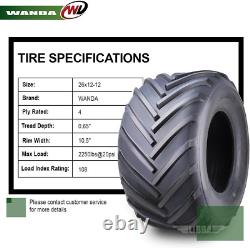 WANDA 26X12-12 Lawn Mower Agriculture Farm Tractor Cart Turf Tires 4 Ply 26X12X1